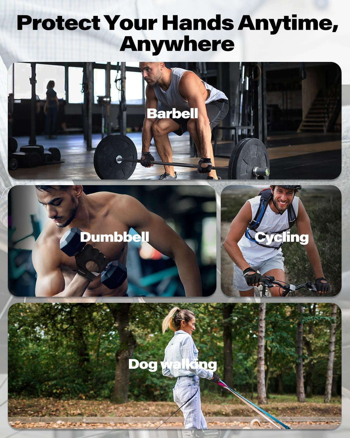 Workout Gloves for Men and Women, Weight Lifting Gloves with Excellent Grip, Lightweight Gym Gloves for Weightlifting, Cycling, Exercise, Crosstraining, Pull Ups, Fitness, Climbing and Rowing